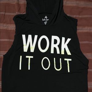 Women’s cut off workout hoodie